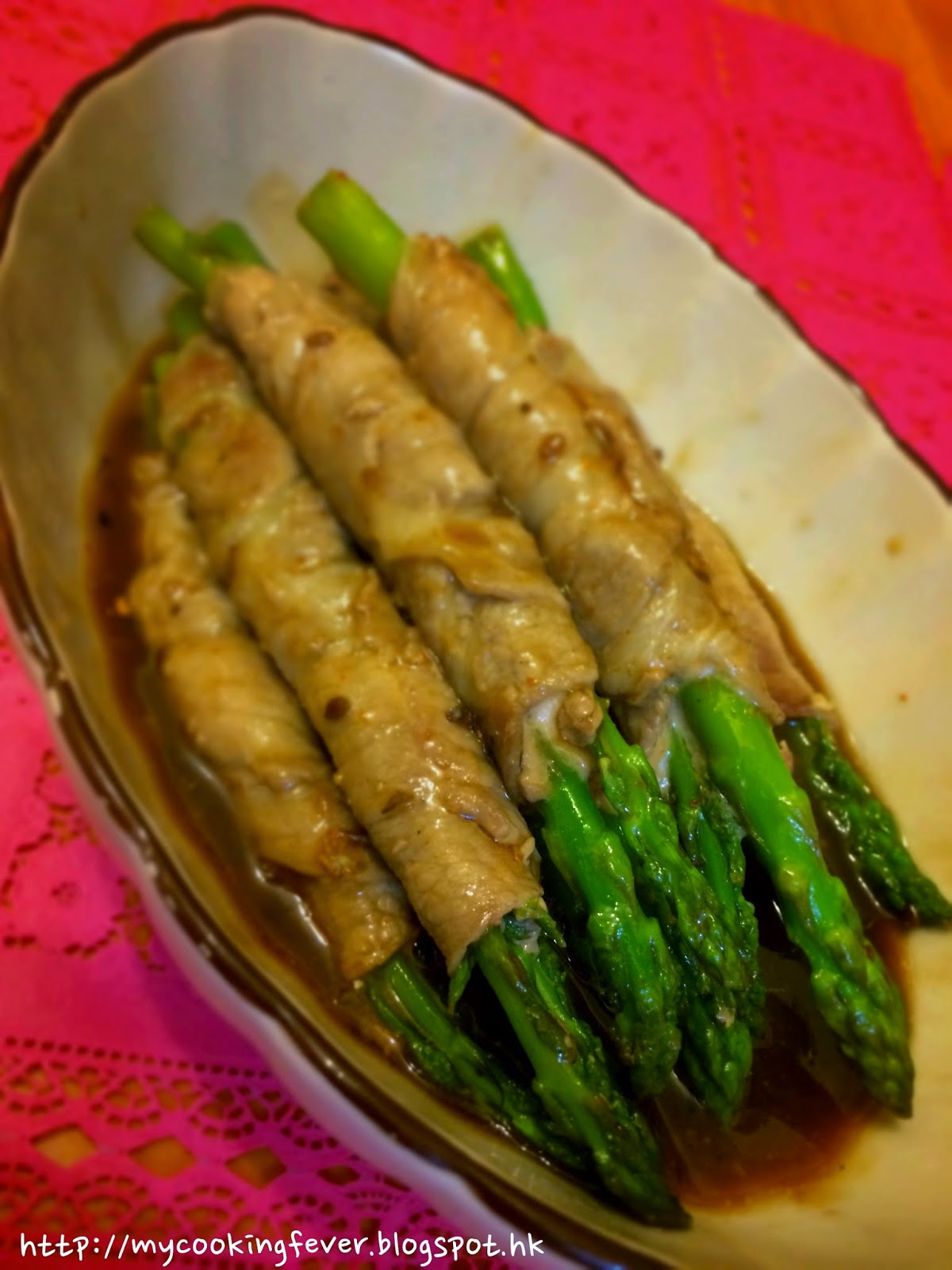 Asparagus Pork Roll with Teriyaki Sauce
